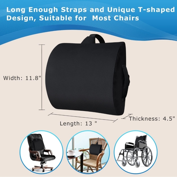 Lumbar Support Pillow in Velvet Black - Picture 6 of 9